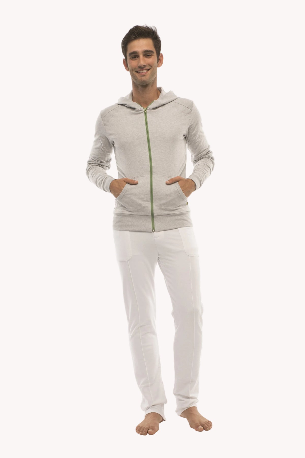 Form-Fit Crossover Zip Yoga Hoodie – Heather Gray