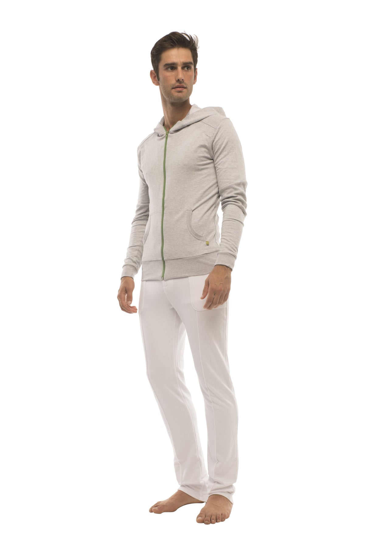 Form-Fit Crossover Zip Yoga Hoodie – Heather Gray