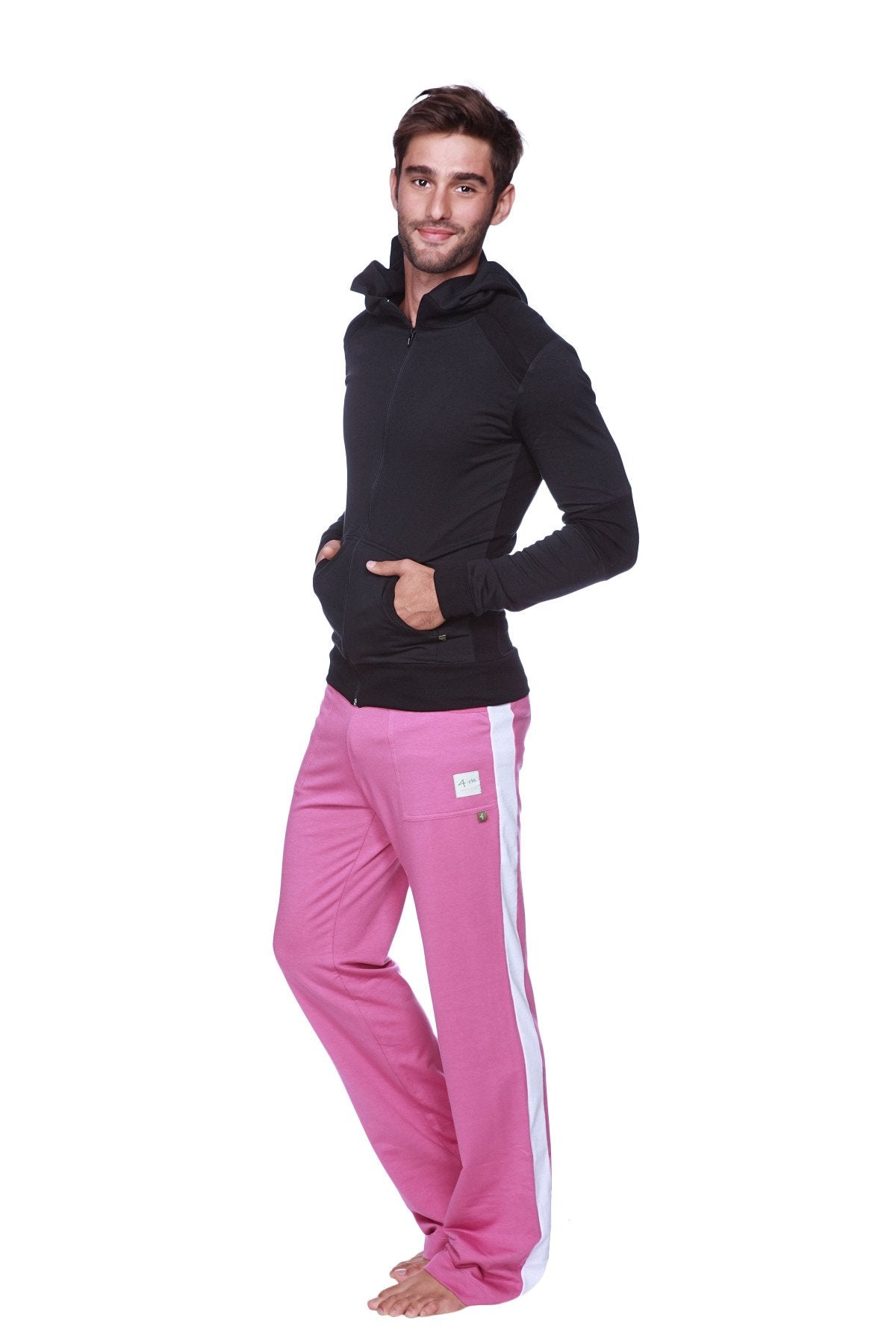 Form-Fit Crossover Zip Yoga Hoodie – Black