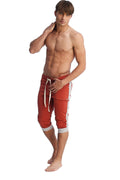 Cuffed Capri Yoga Pants – Cinnabar/Grey