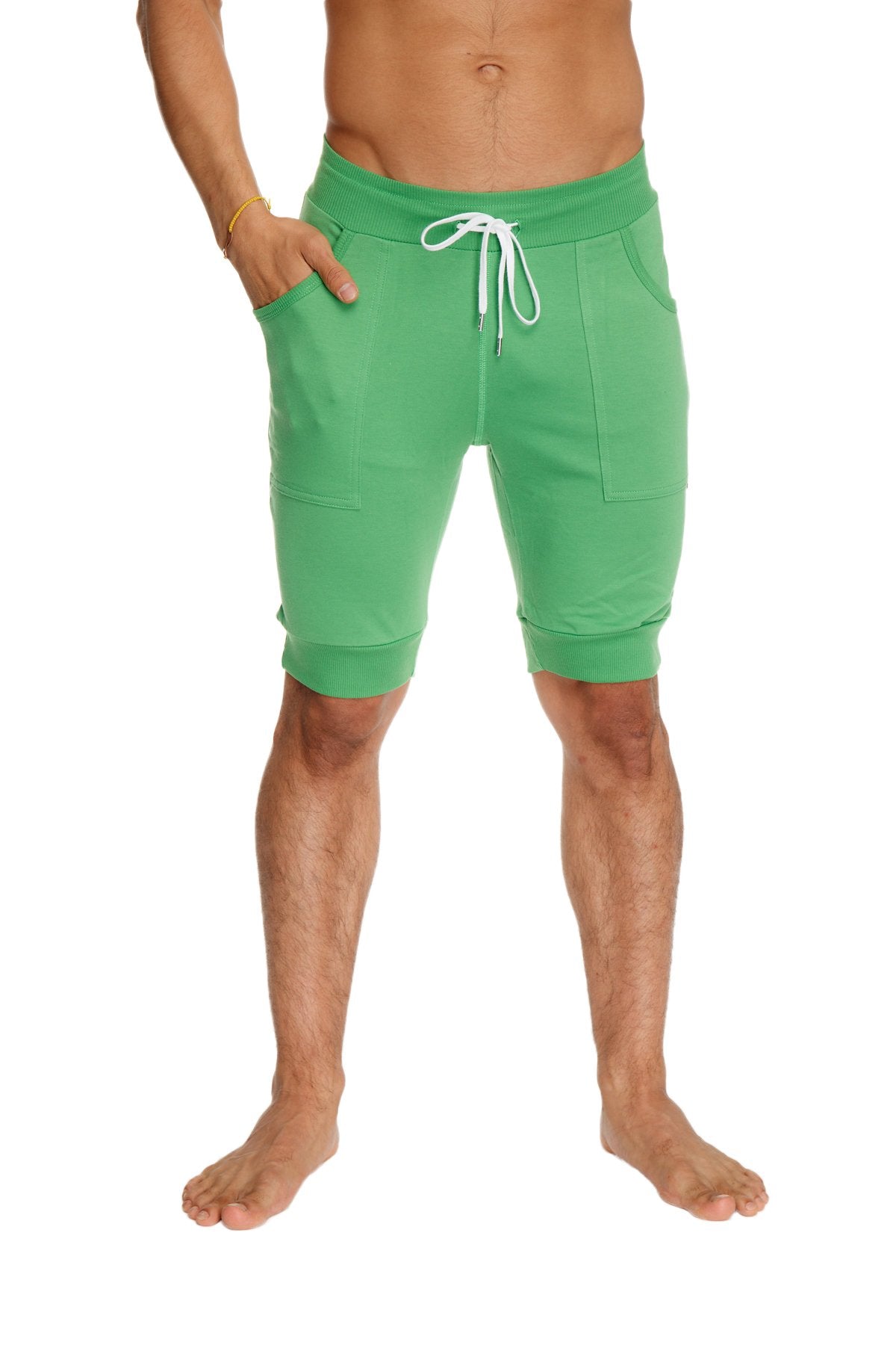 Cuffed Yoga Shorts – Bamboo Green
