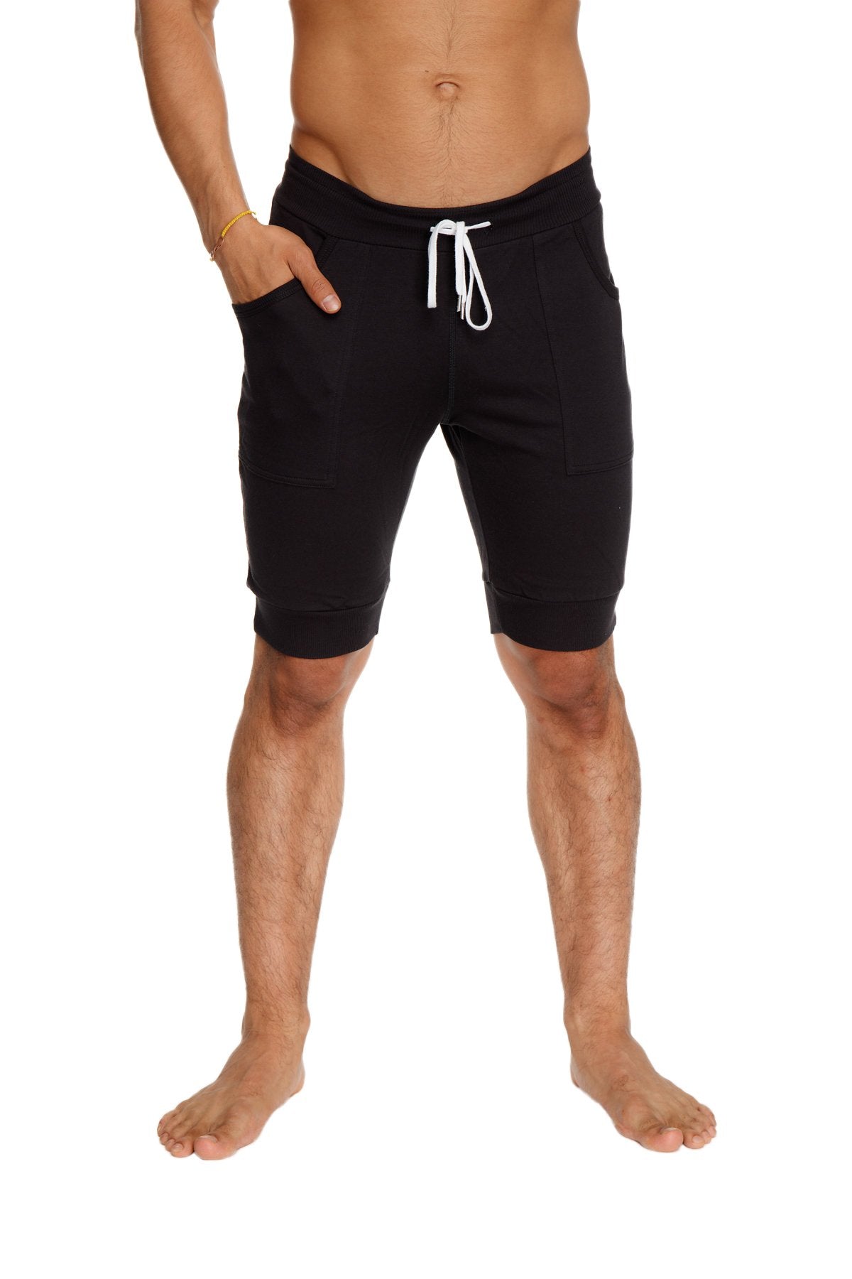 Cuffed Yoga Shorts – Black