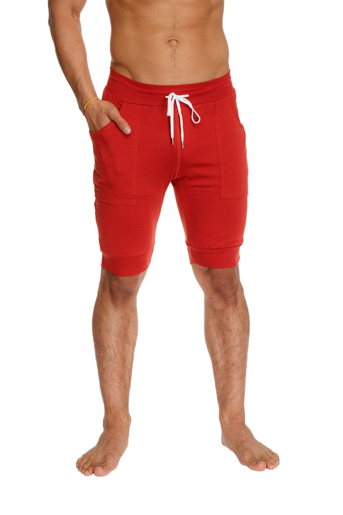Cuffed Yoga Shorts – Cinnabar Red