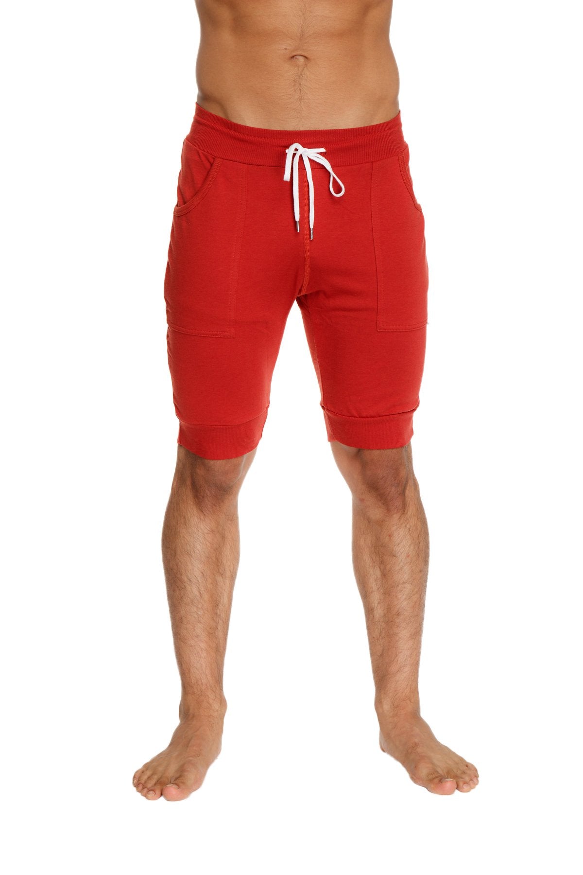 Cuffed Yoga Shorts – Cinnabar Red
