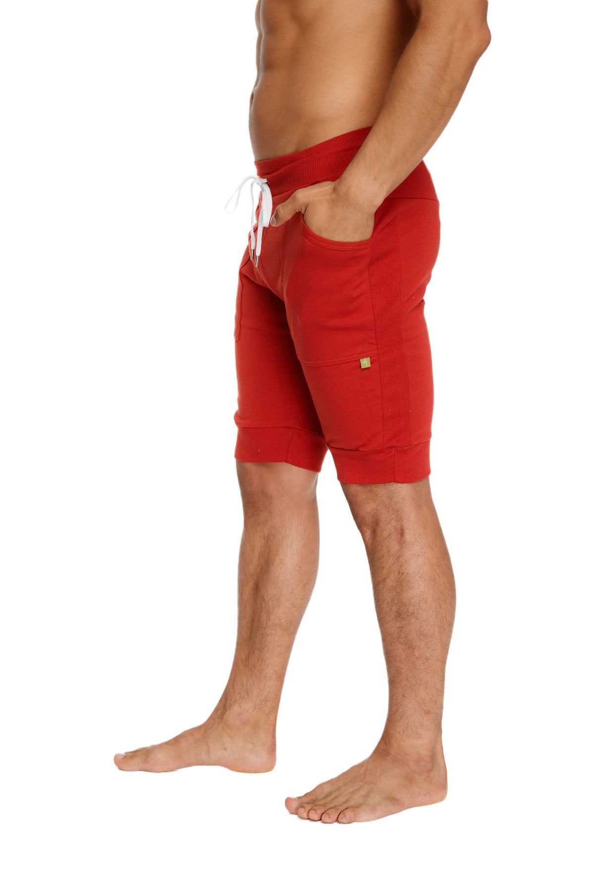Cuffed Yoga Shorts – Cinnabar Red