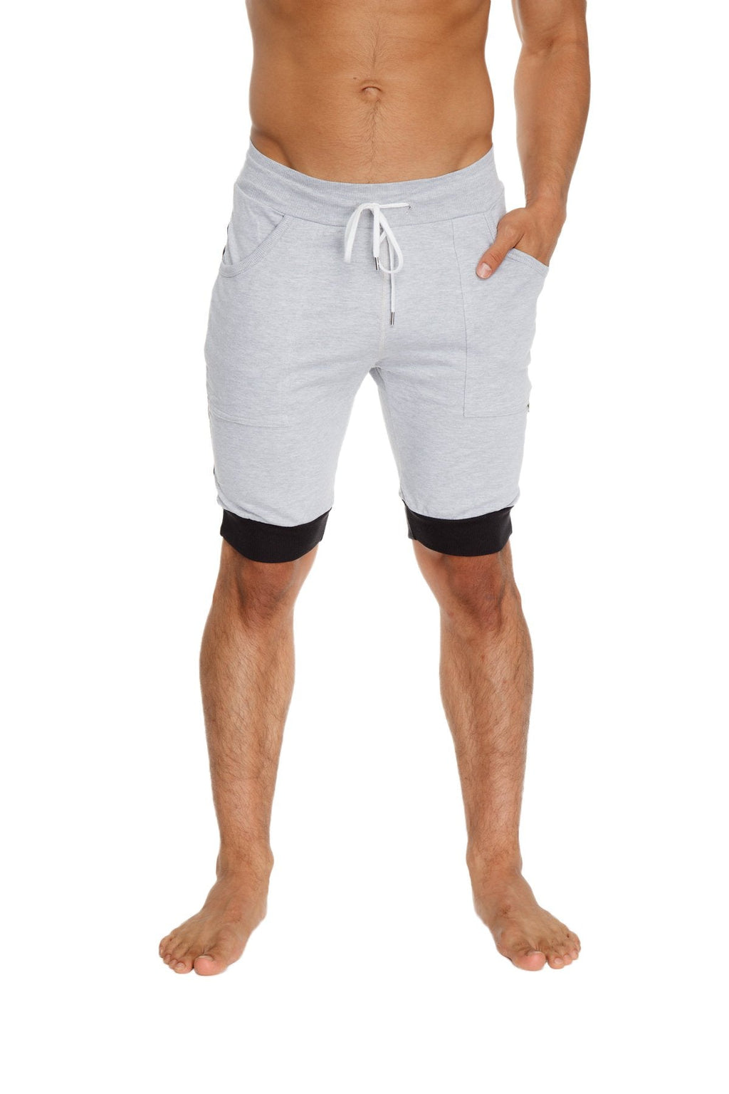 Cuffed Yoga Shorts – Grey/Charcoal/Black