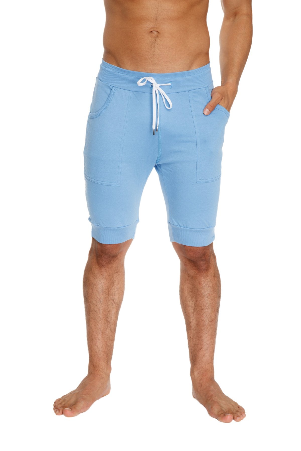 Cuffed Yoga Shorts – Ice Blue