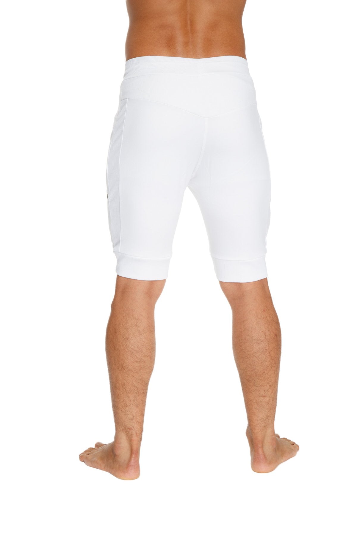 Cuffed Yoga Shorts – White