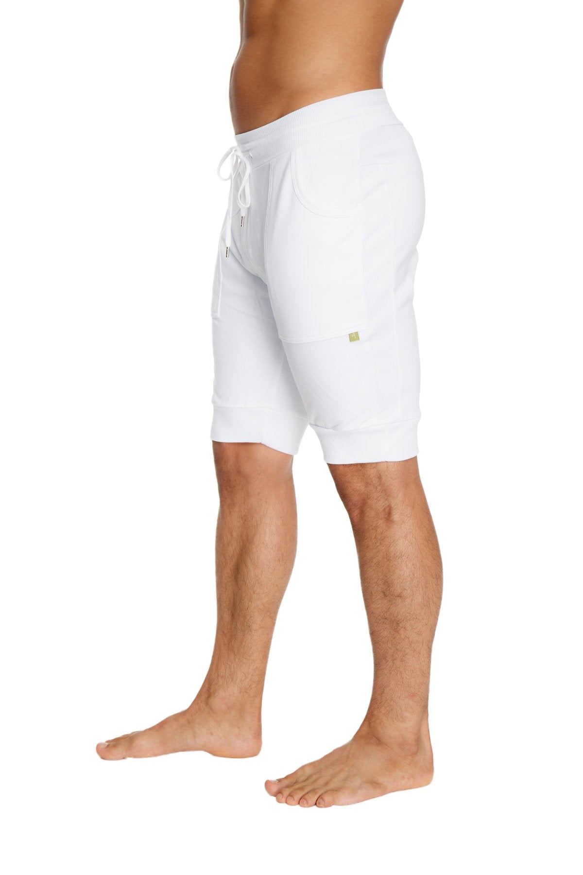 Cuffed Yoga Shorts – White