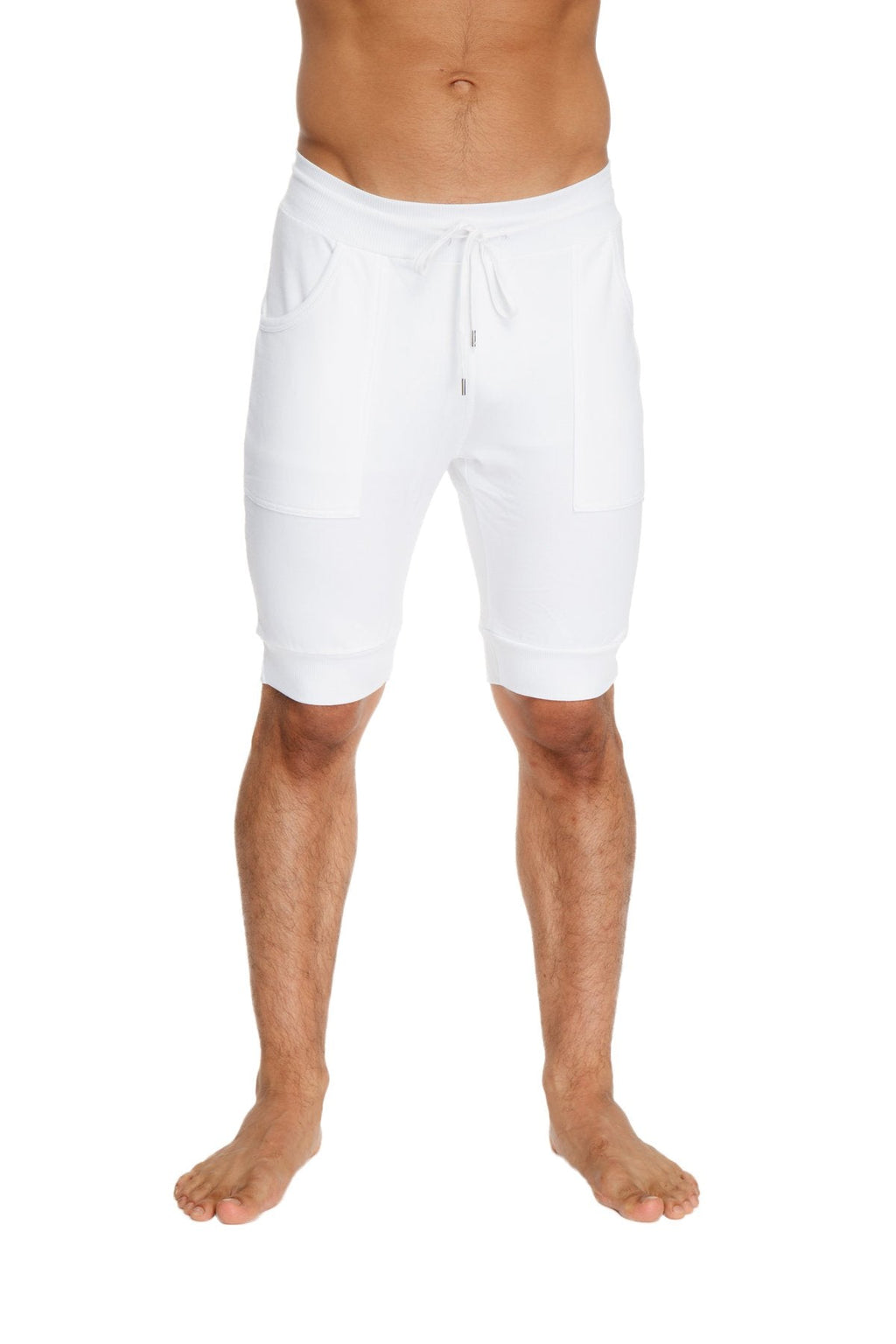 Cuffed Yoga Shorts – White