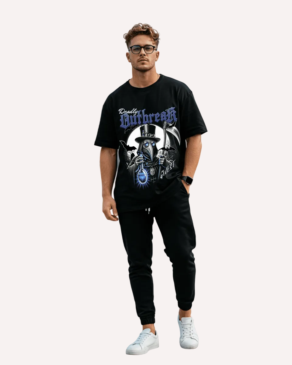 Deadly Outbreak Oversized Tee – Black