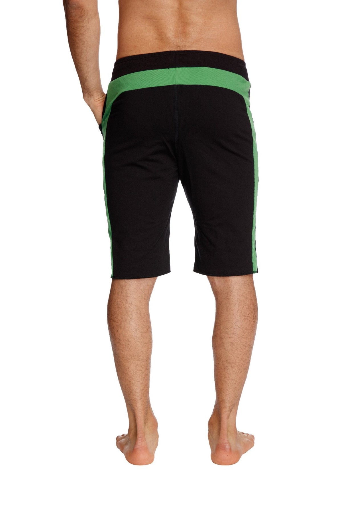 Eco-Track Yoga Shorts – Black/Bamboo Green