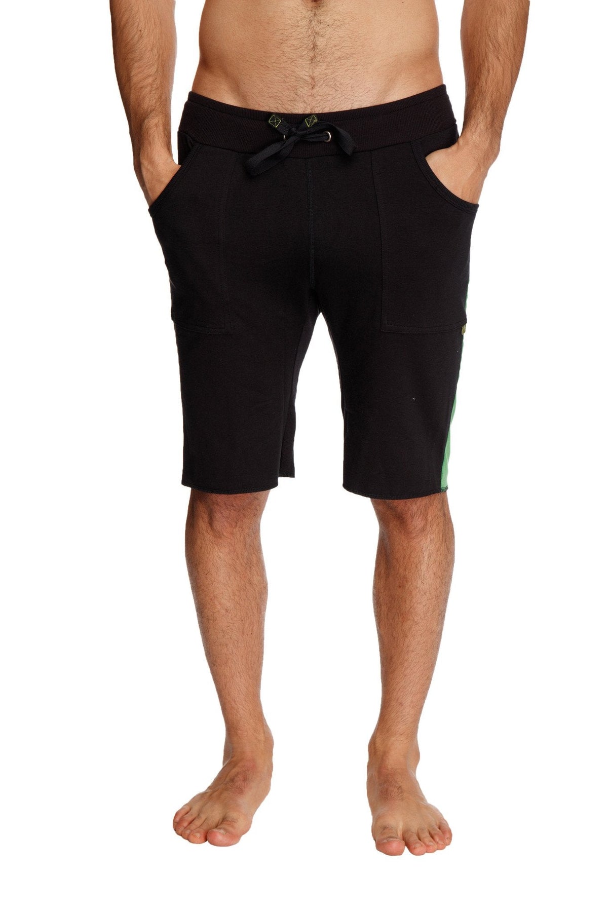 Eco-Track Yoga Shorts – Black/Bamboo Green