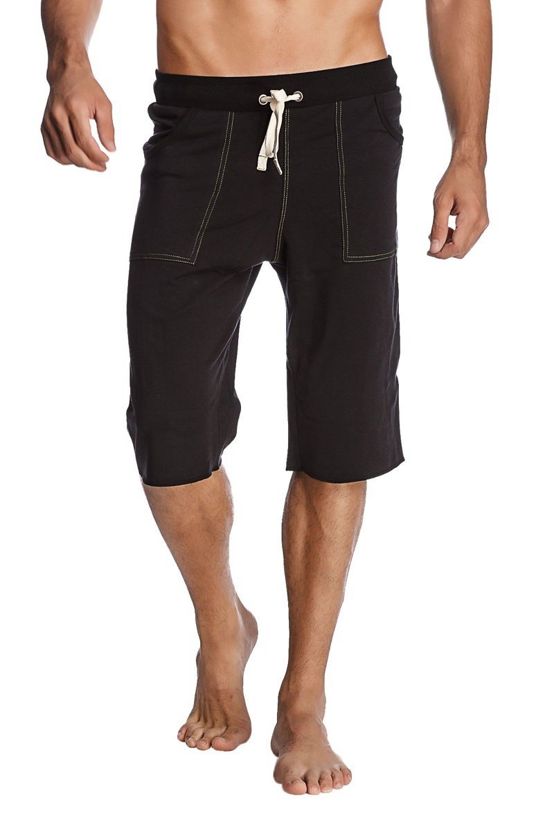 Eco-Track Yoga Shorts – Black/Bamboo Green