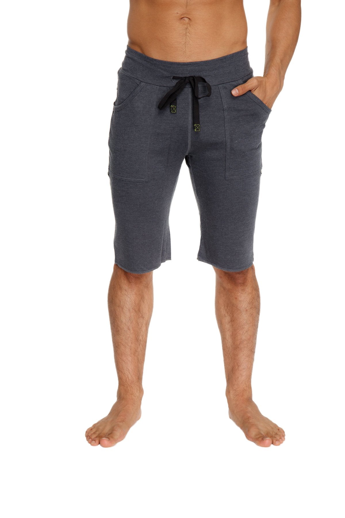 Eco-Track Cut-Off Yoga Shorts – Charcoal/Black