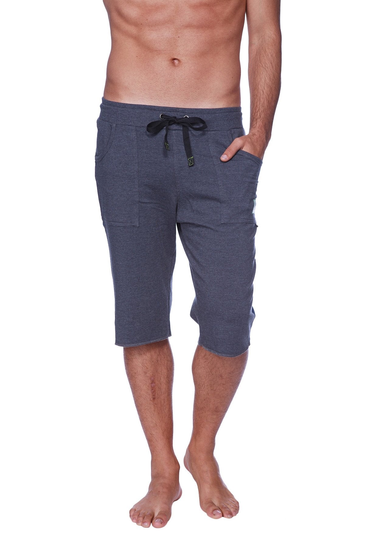 Eco-Track Cut-Off Yoga Shorts – Charcoal/Grey