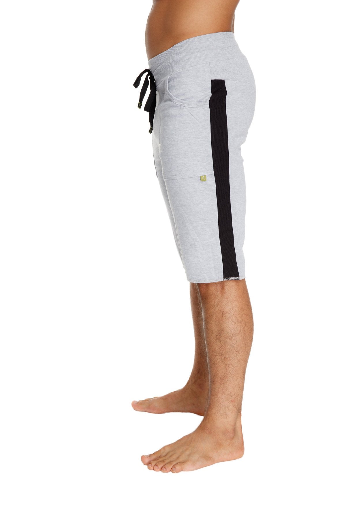 Eco-Track Yoga Shorts – Heather Grey with Black