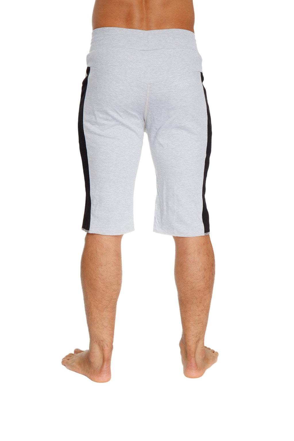 Eco-Track Yoga Shorts – Heather Grey with Black