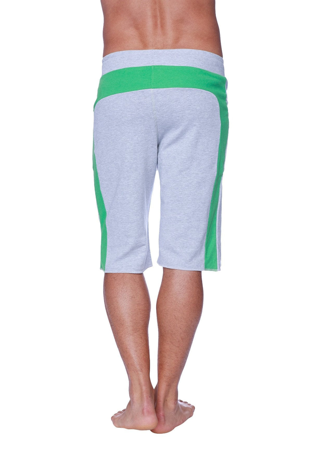 Eco-Track Yoga Shorts – Heather Grey with Green
