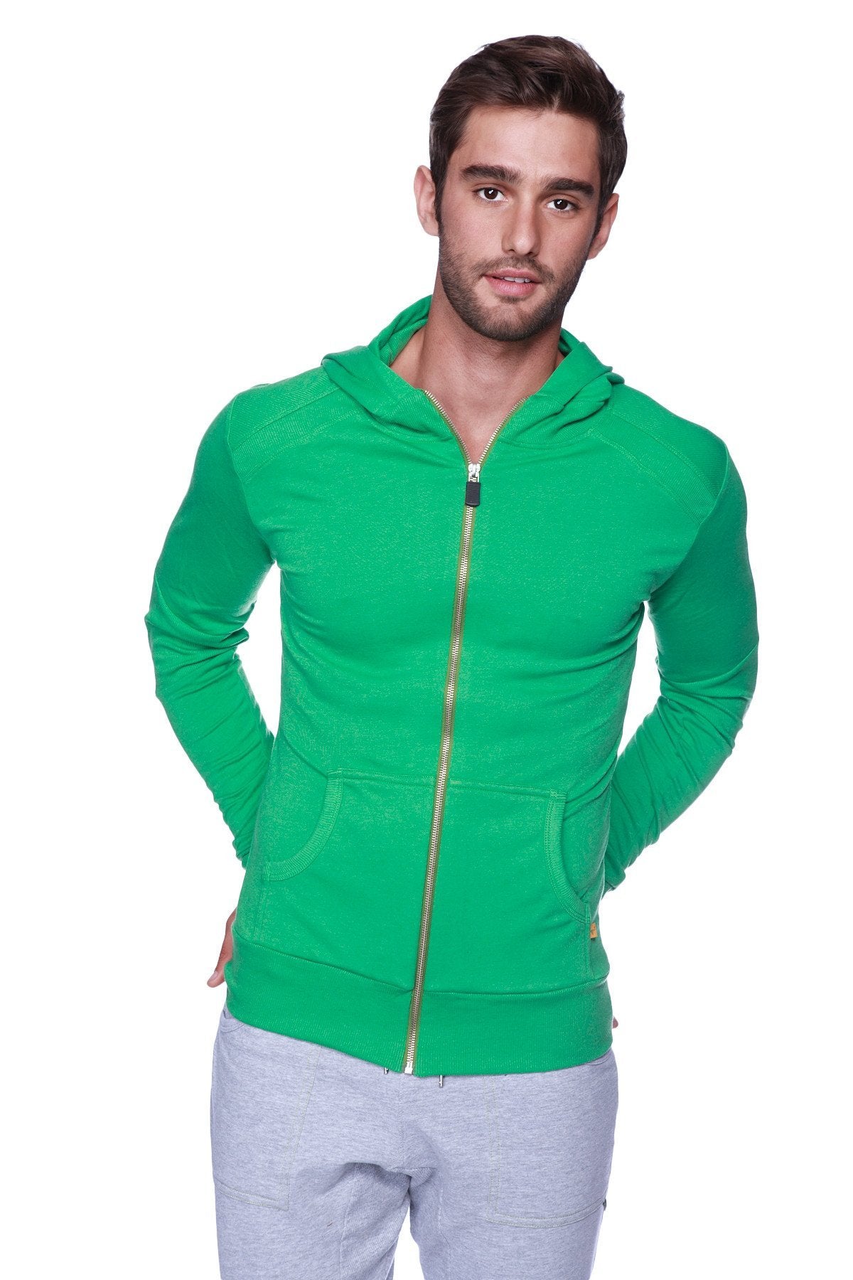 Edge Crossover Zip Yoga Hoodie – Bamboo Green