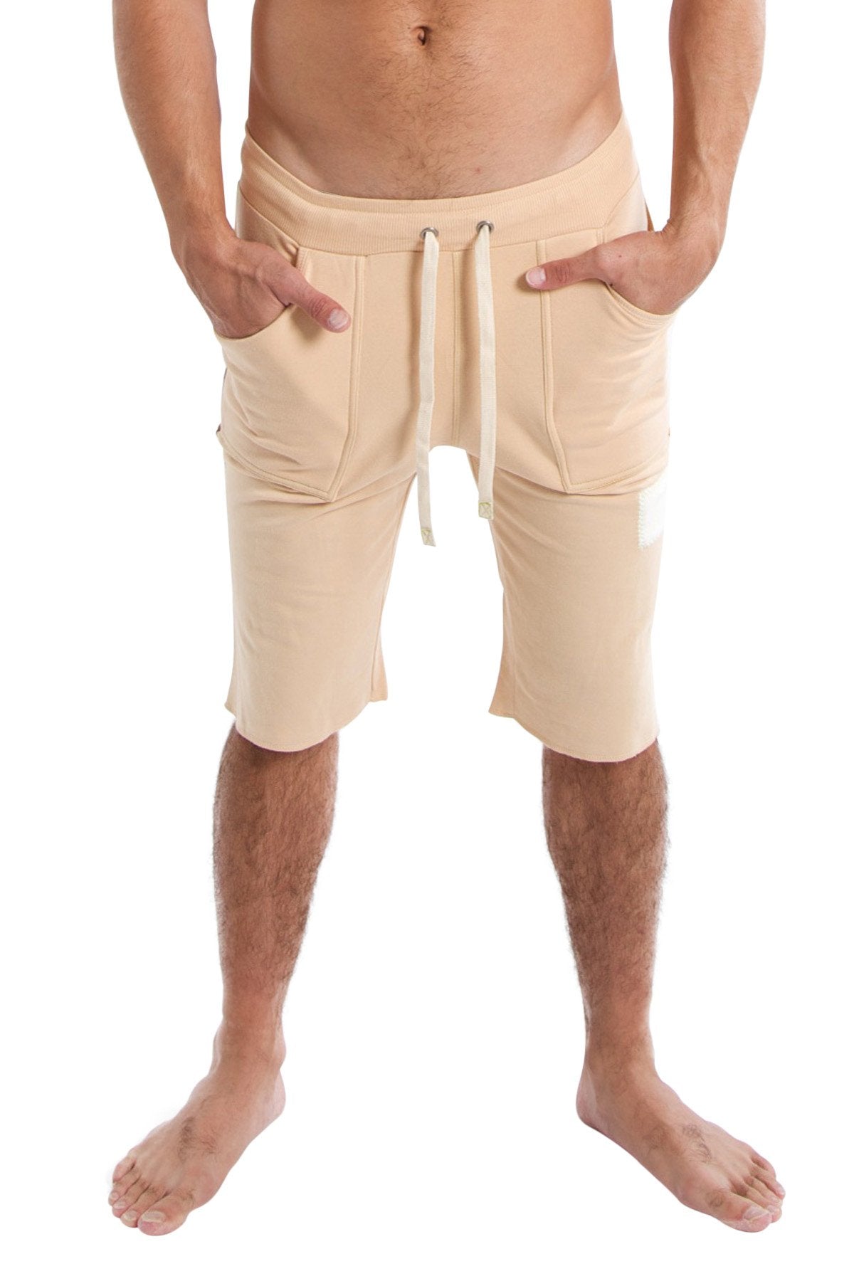 Edge Eco-Track Yoga Shorts – Sand with Chocolate