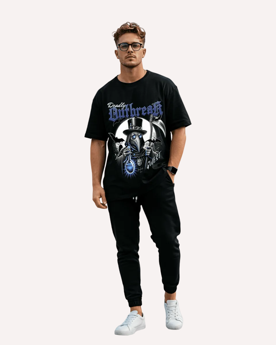 Deadly Outbreak Oversized Tee – Black