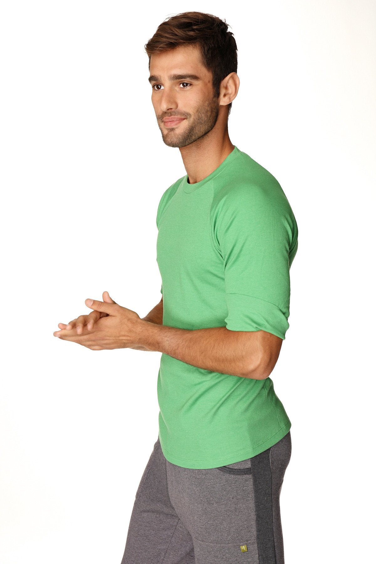 Hybrid Raglan Crew-Neck Tee – Bamboo Green