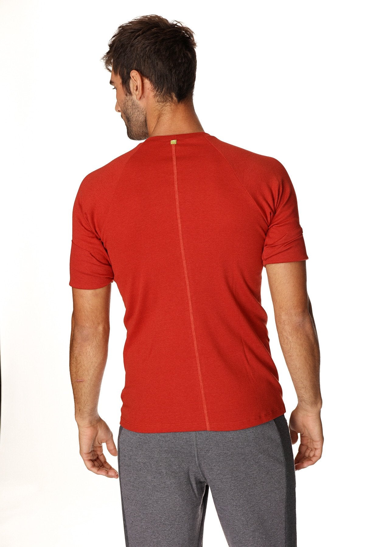 Hybrid Raglan Crew-Neck Tee – Cinnabar Red