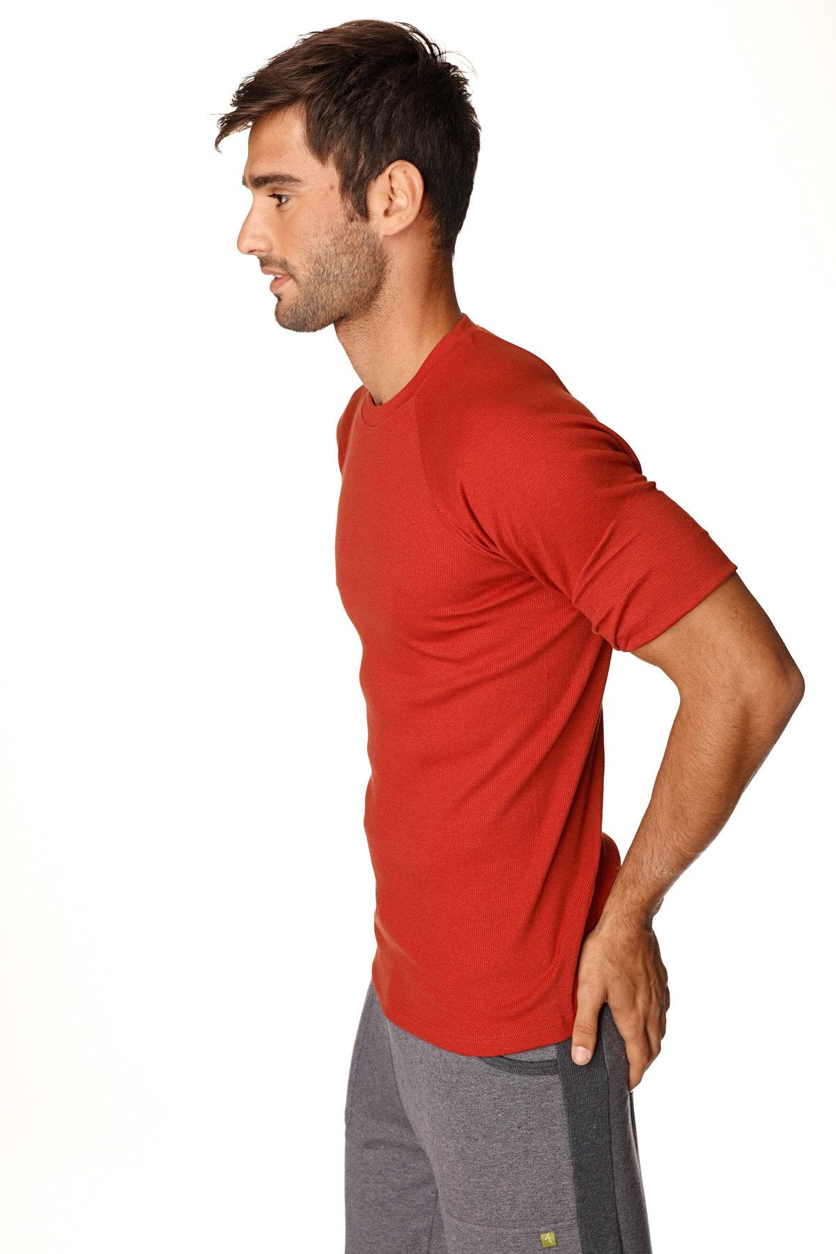 Hybrid Raglan Crew-Neck Tee – Cinnabar Red