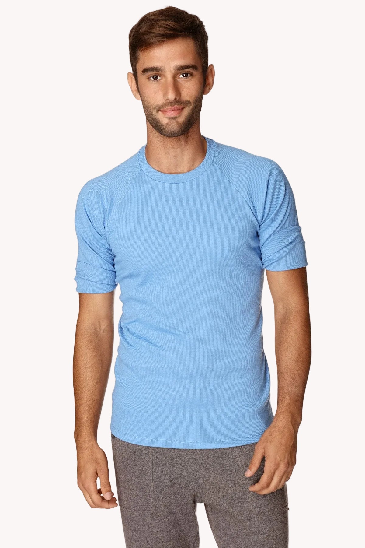 Hybrid Raglan Crew-Neck Tee – Ice Blue