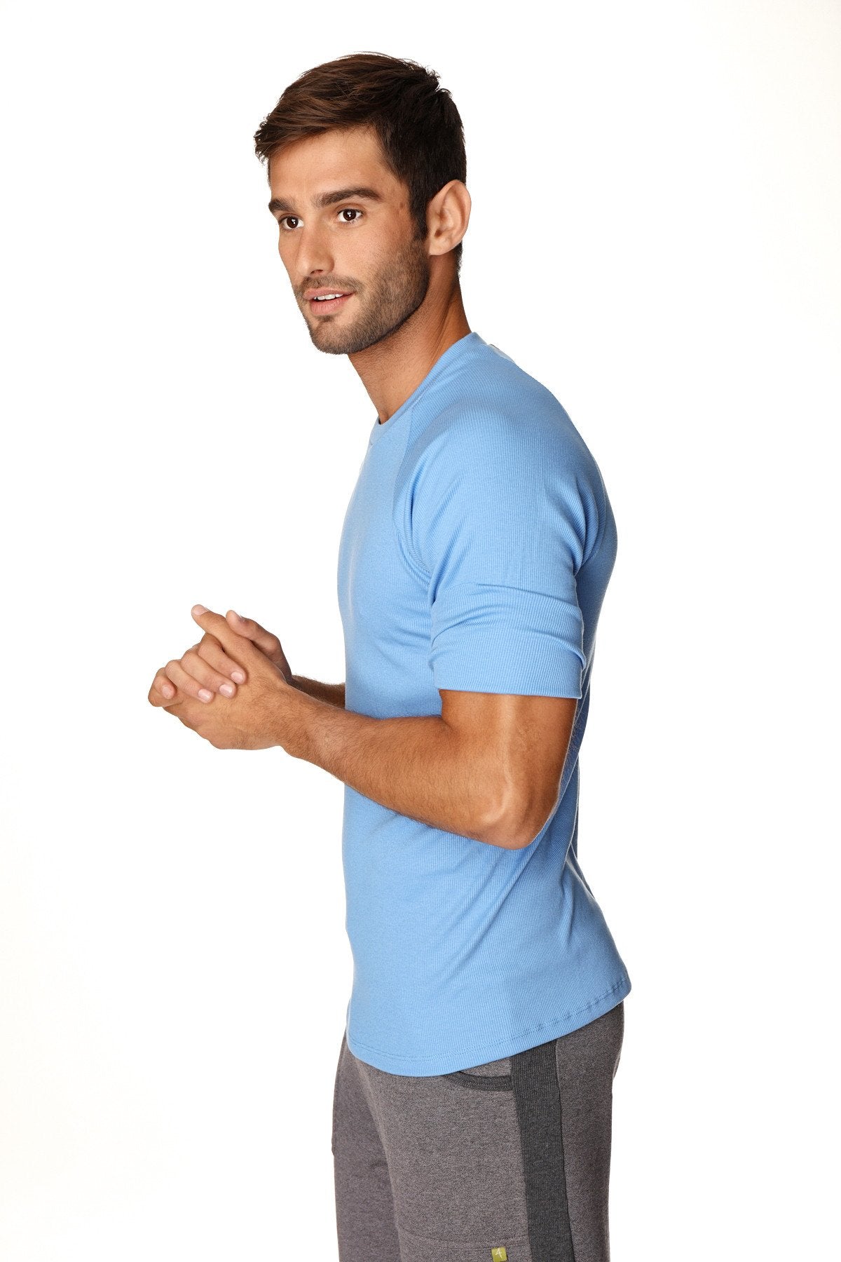 Hybrid Raglan Crew-Neck Tee – Ice Blue