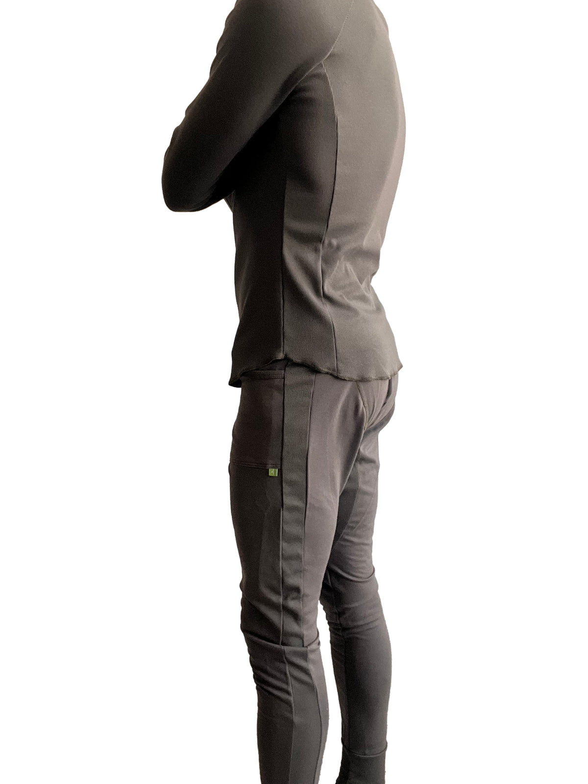 Raglan Thermal V-Neck Long Sleeve Tee – Army Green