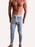 Luxury-Fleece Cuffed Yoga Joggers – Light Heather Grey