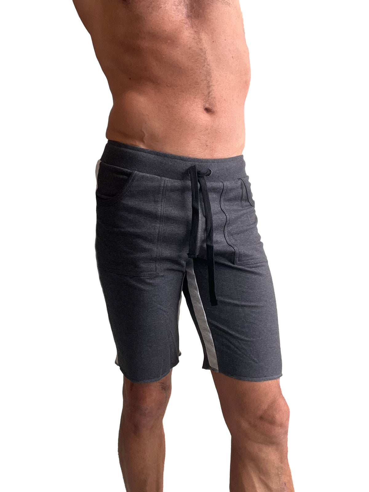 Eco-Track Cut-Off Yoga Shorts – Charcoal/Grey