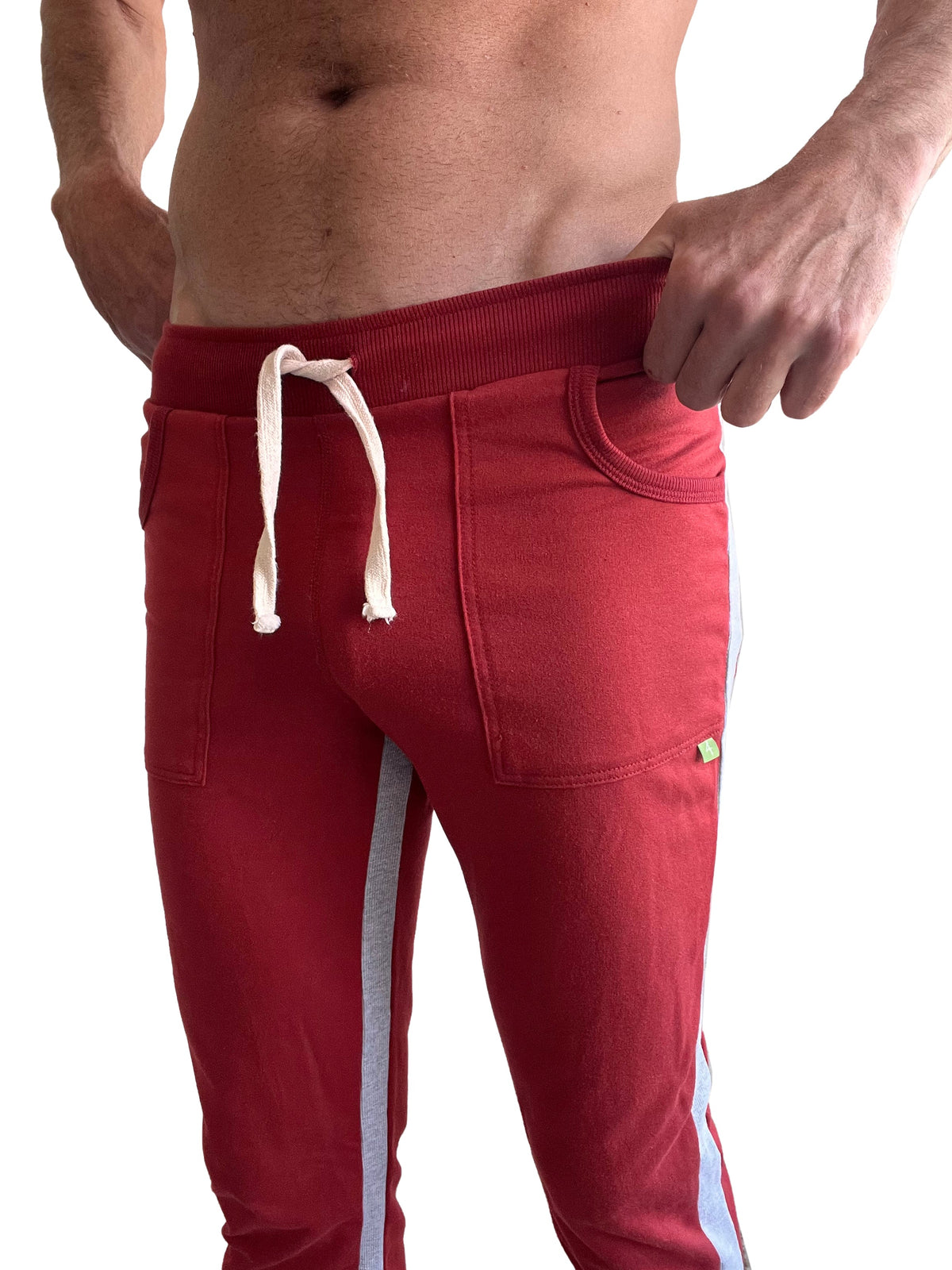 Eco-Track Yoga Sweatpants – Cinnabar Red/Grey