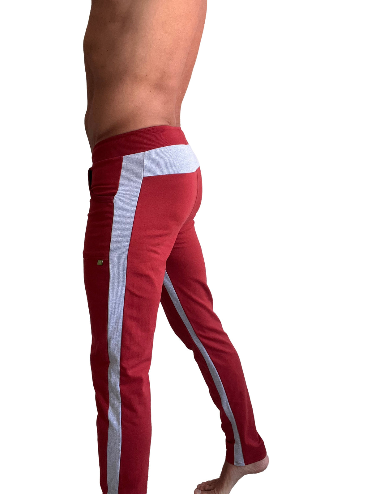 Eco-Track Yoga Sweatpants – Cinnabar Red/Grey