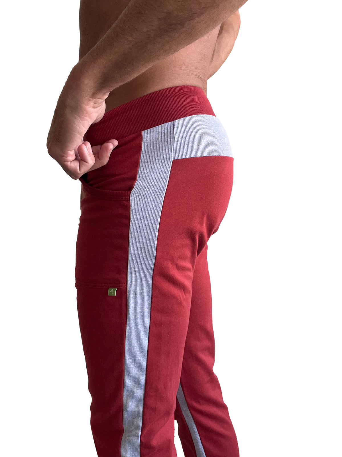Eco-Track Yoga Sweatpants – Cinnabar Red/Grey
