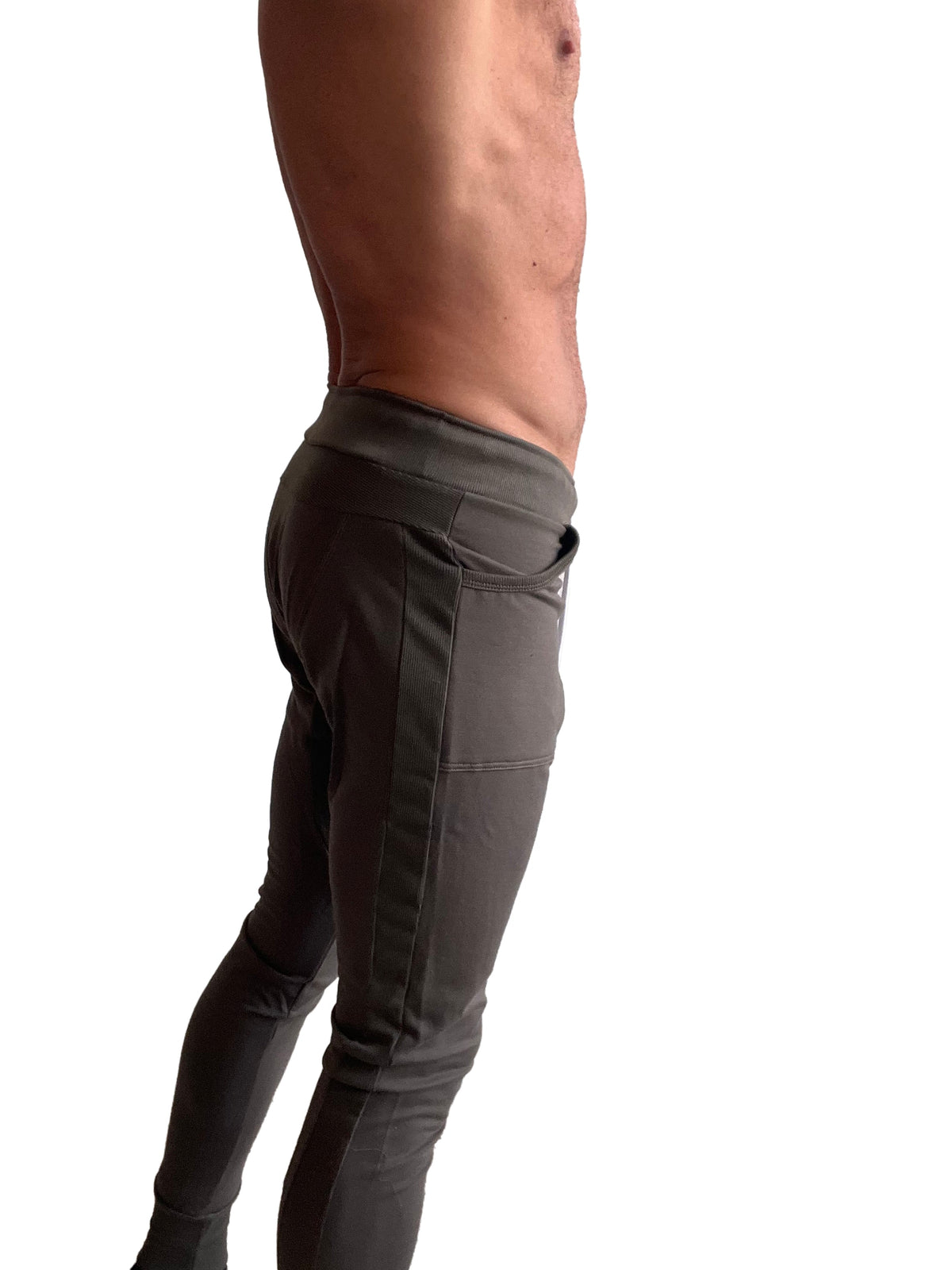 Long Cuffed Yoga Joggers – Army Green