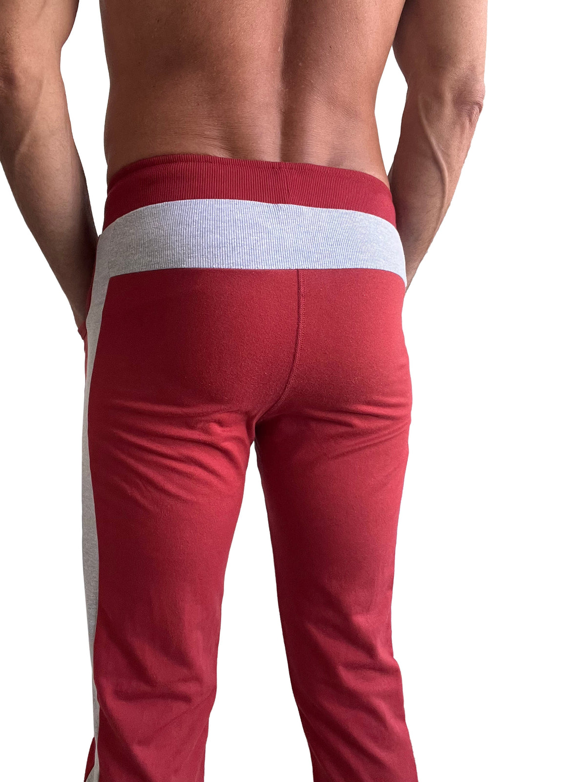 Eco-Track Yoga Sweatpants – Cinnabar Red/Grey