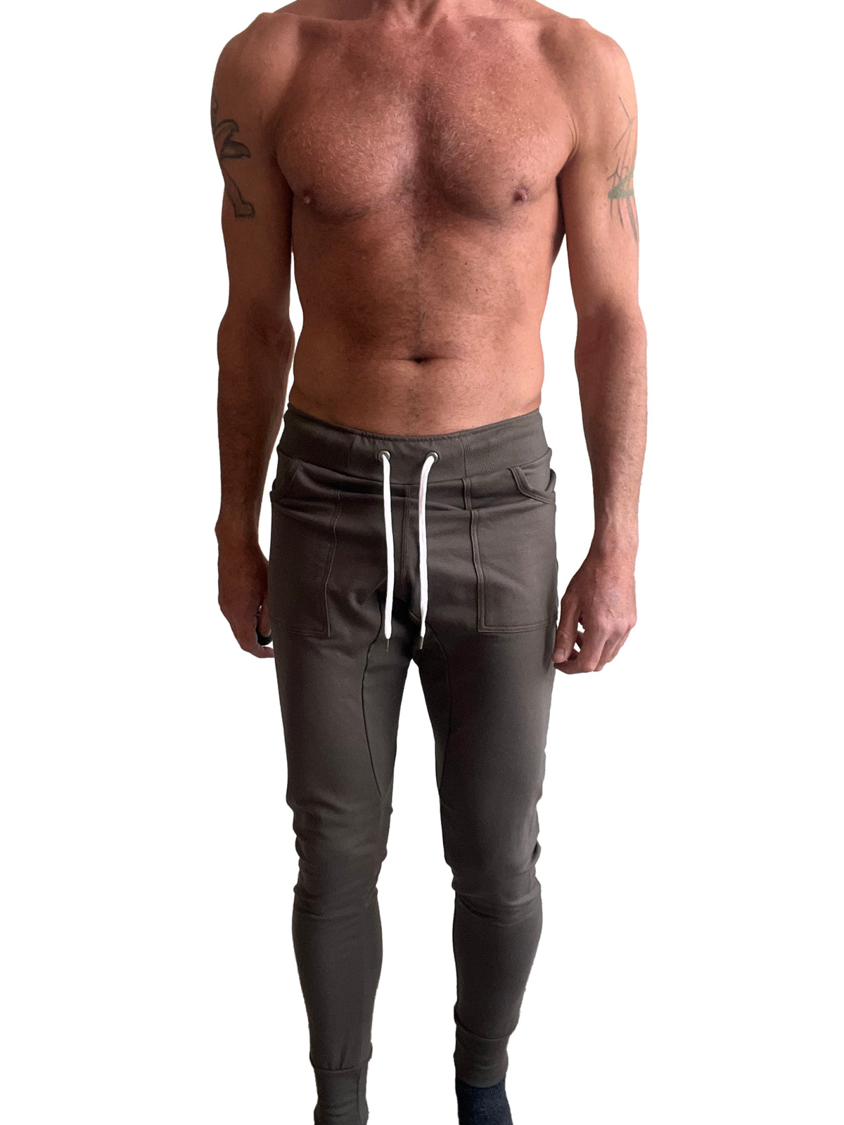 Long Cuffed Yoga Joggers – Army Green