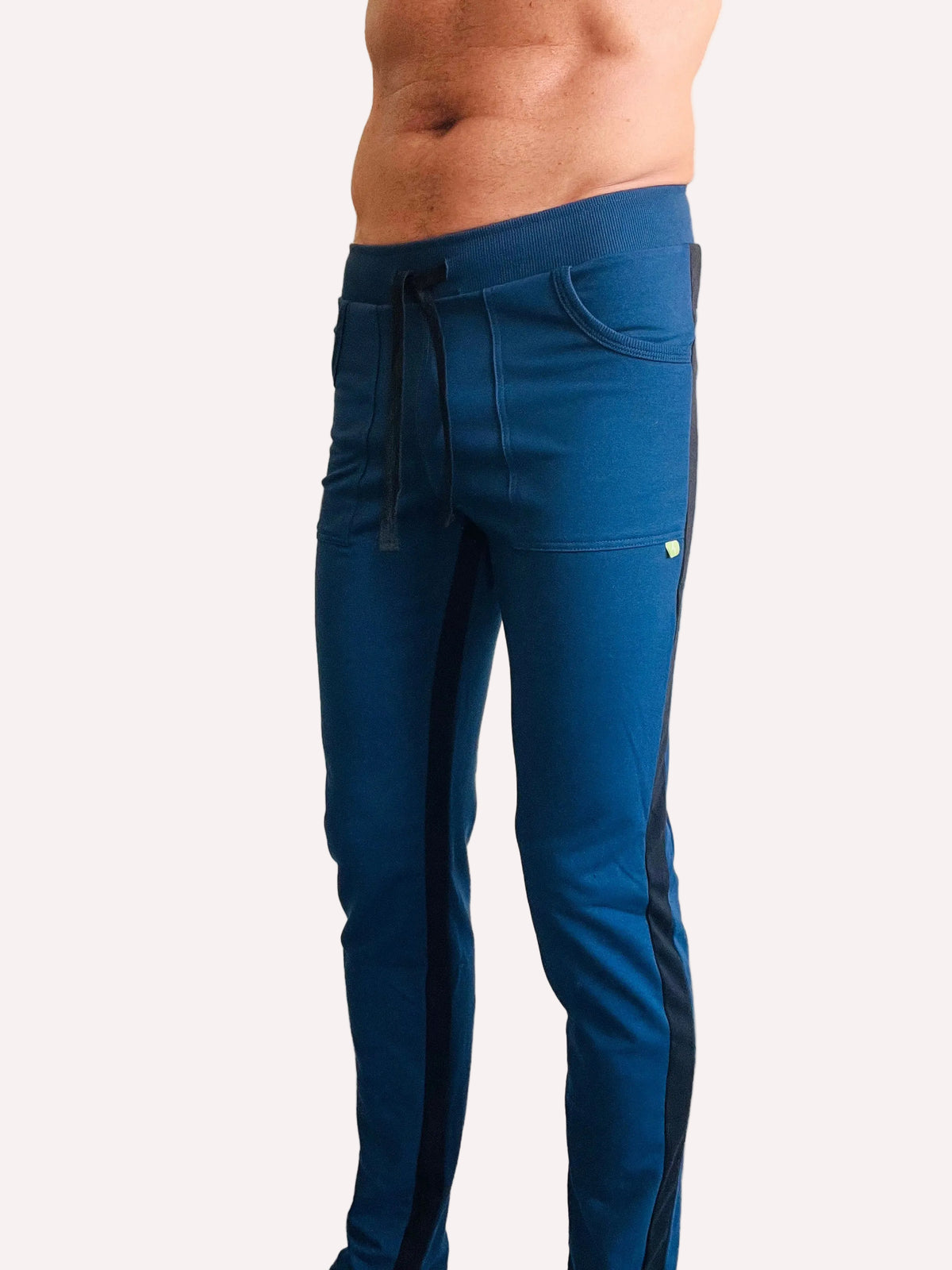 Eco-Track Yoga Sweatpants – Royal Blue with Black