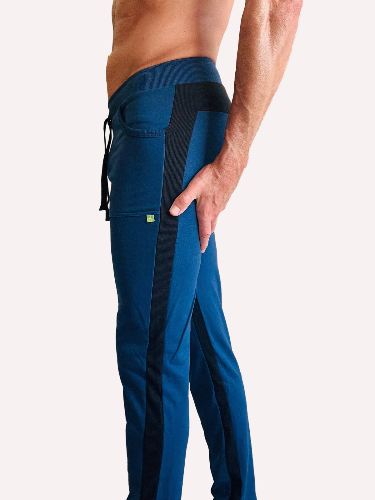 Eco-Track Yoga Sweatpants – Royal Blue with Black
