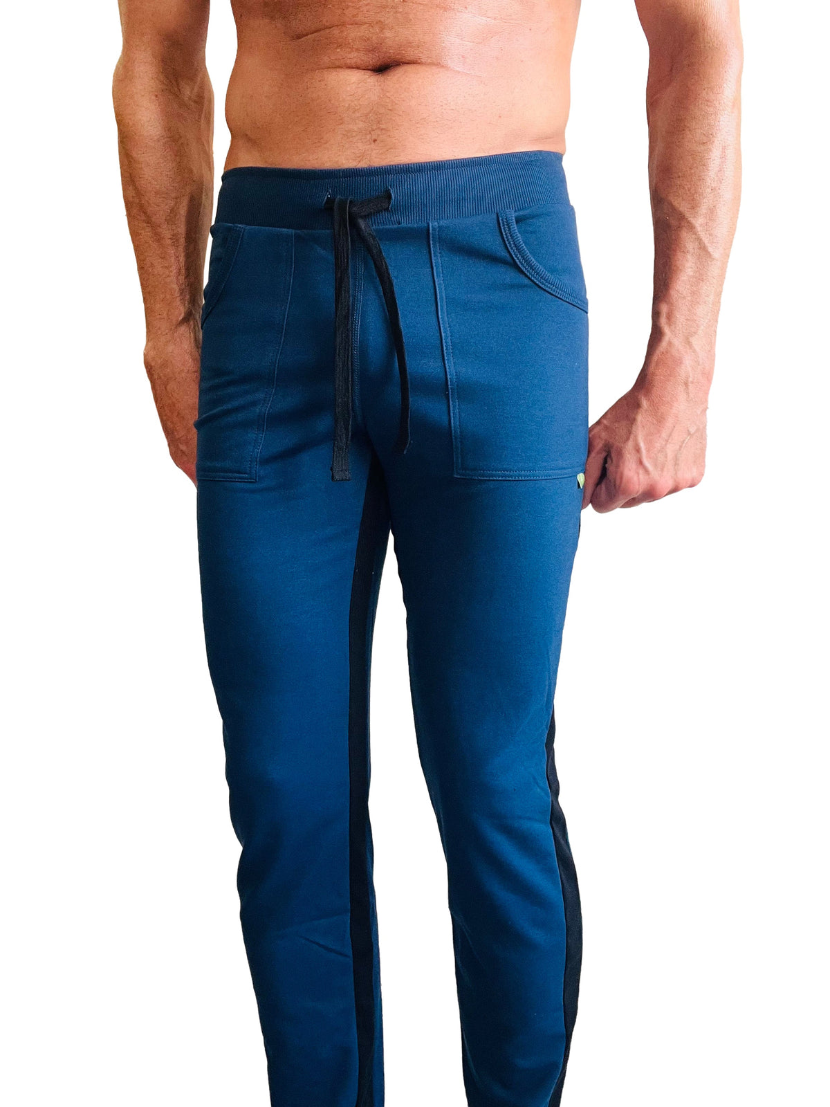 Eco-Track Yoga Sweatpants – Royal Blue with Black