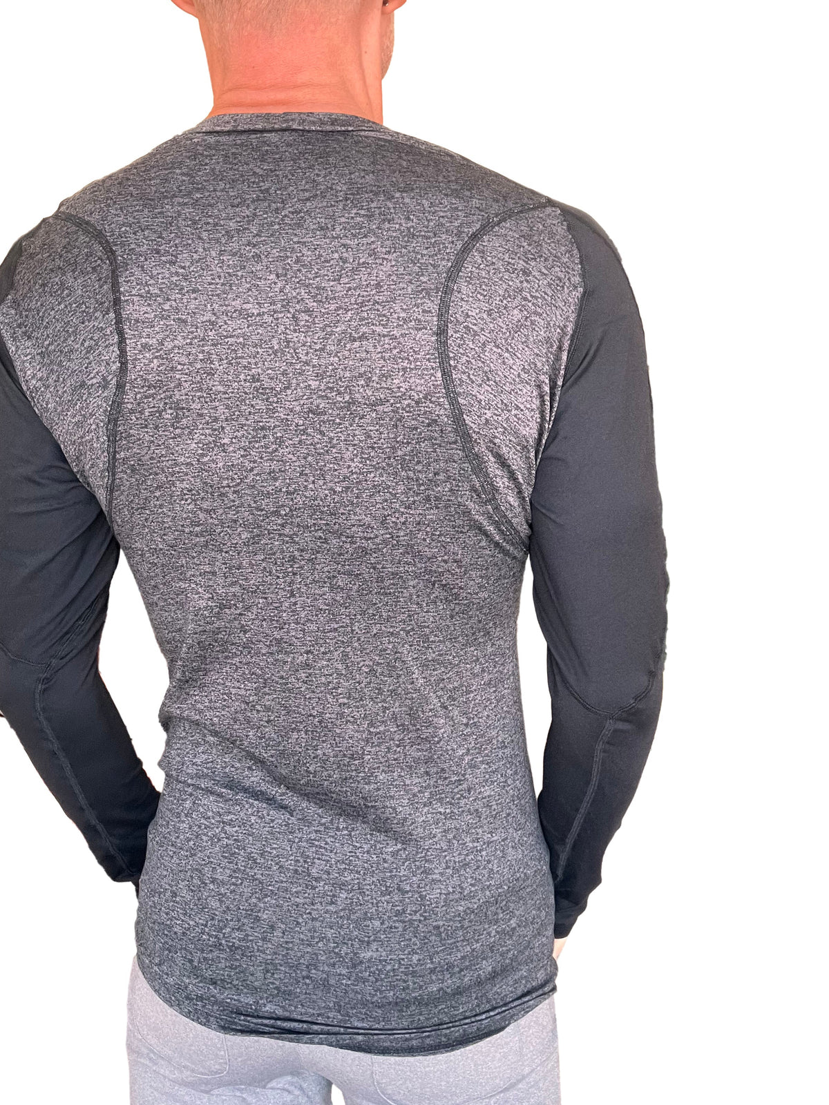 Designer Raglan Long Sleeve Tee – Charcoal with Black Sleeve