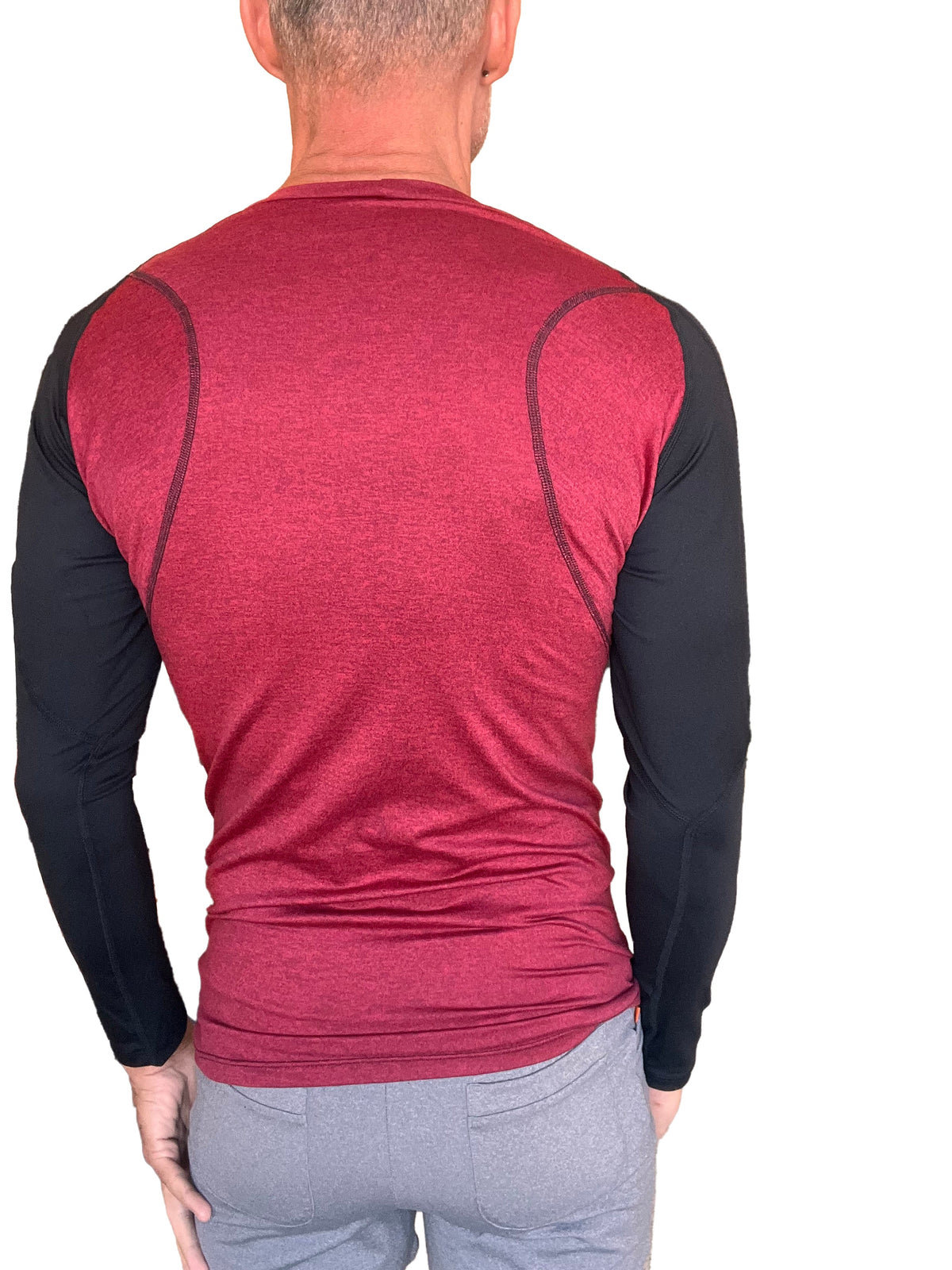 Designer Raglan Long Sleeve Tee – Brick with Black Sleeve