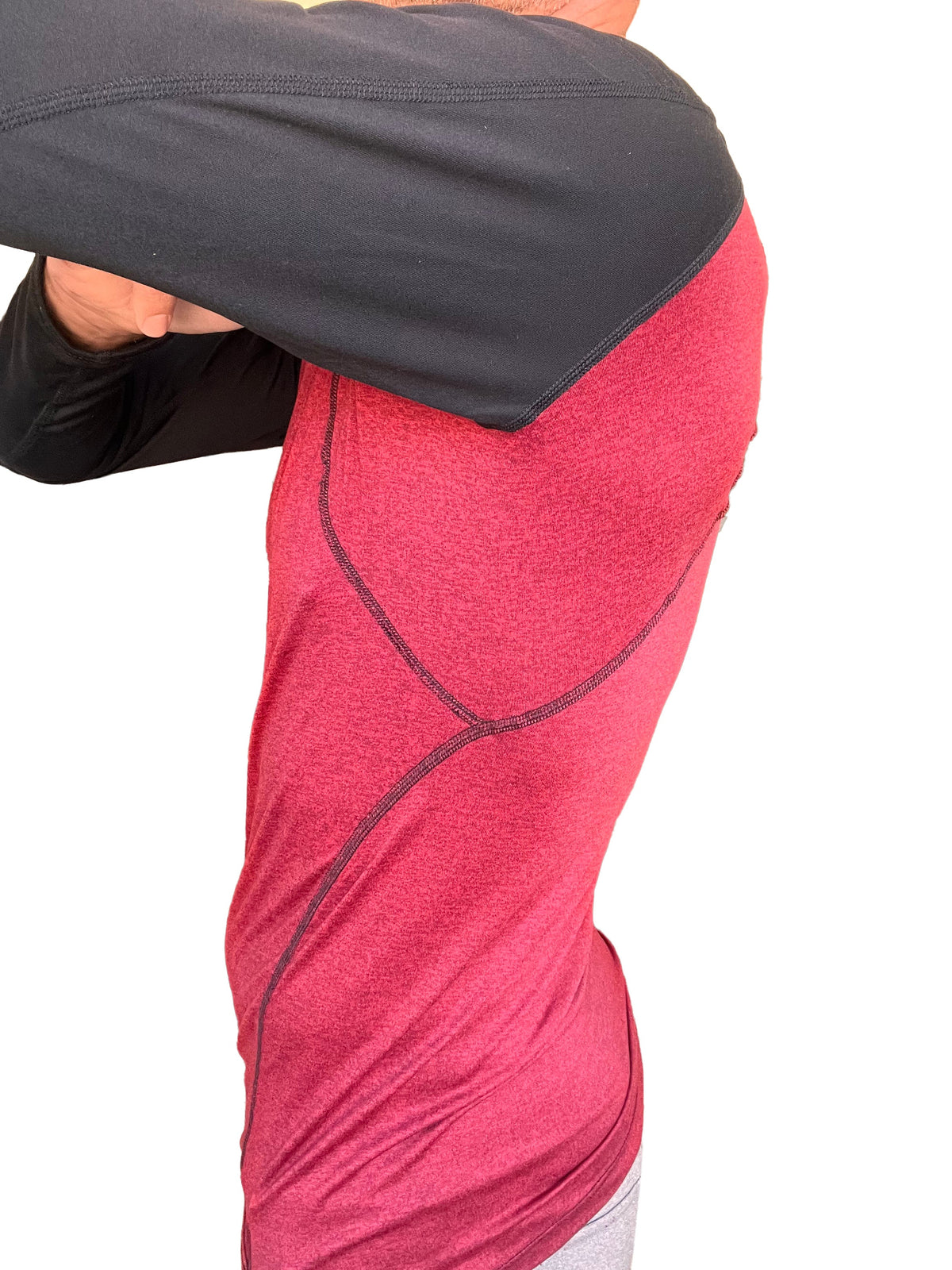 Designer Raglan Long Sleeve Tee – Brick with Black Sleeve