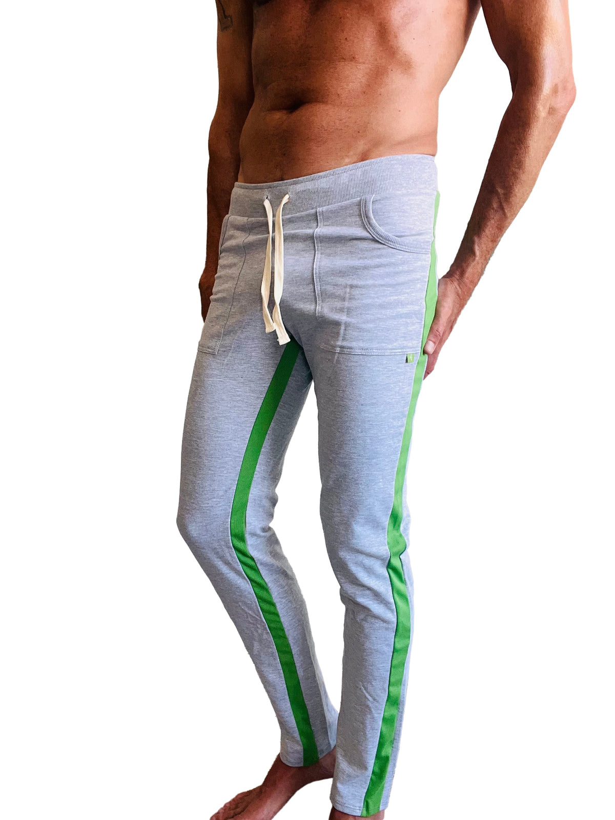 Eco-Track Yoga Sweatpants – Heather Grey/Green