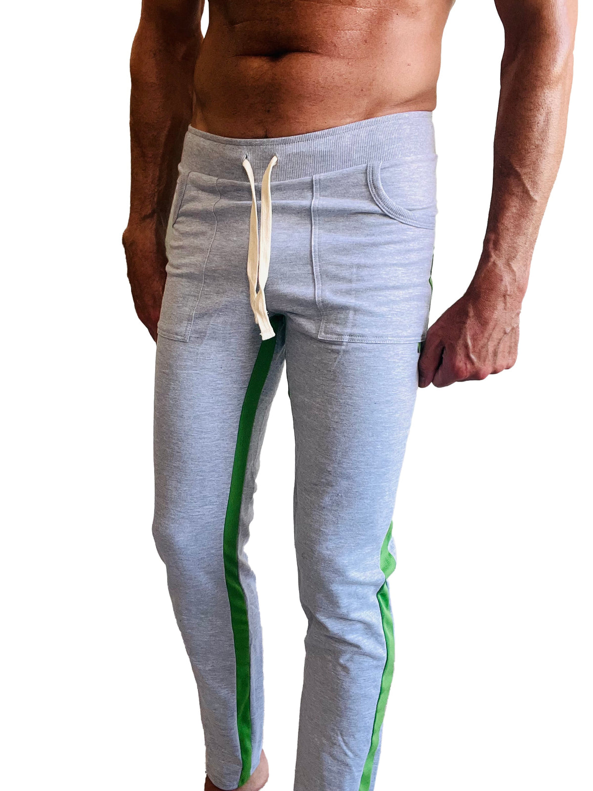 Eco-Track Yoga Sweatpants – Heather Grey/Green