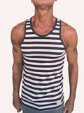 Nautical Brushed-Fleece Tank – Black/White Stripe