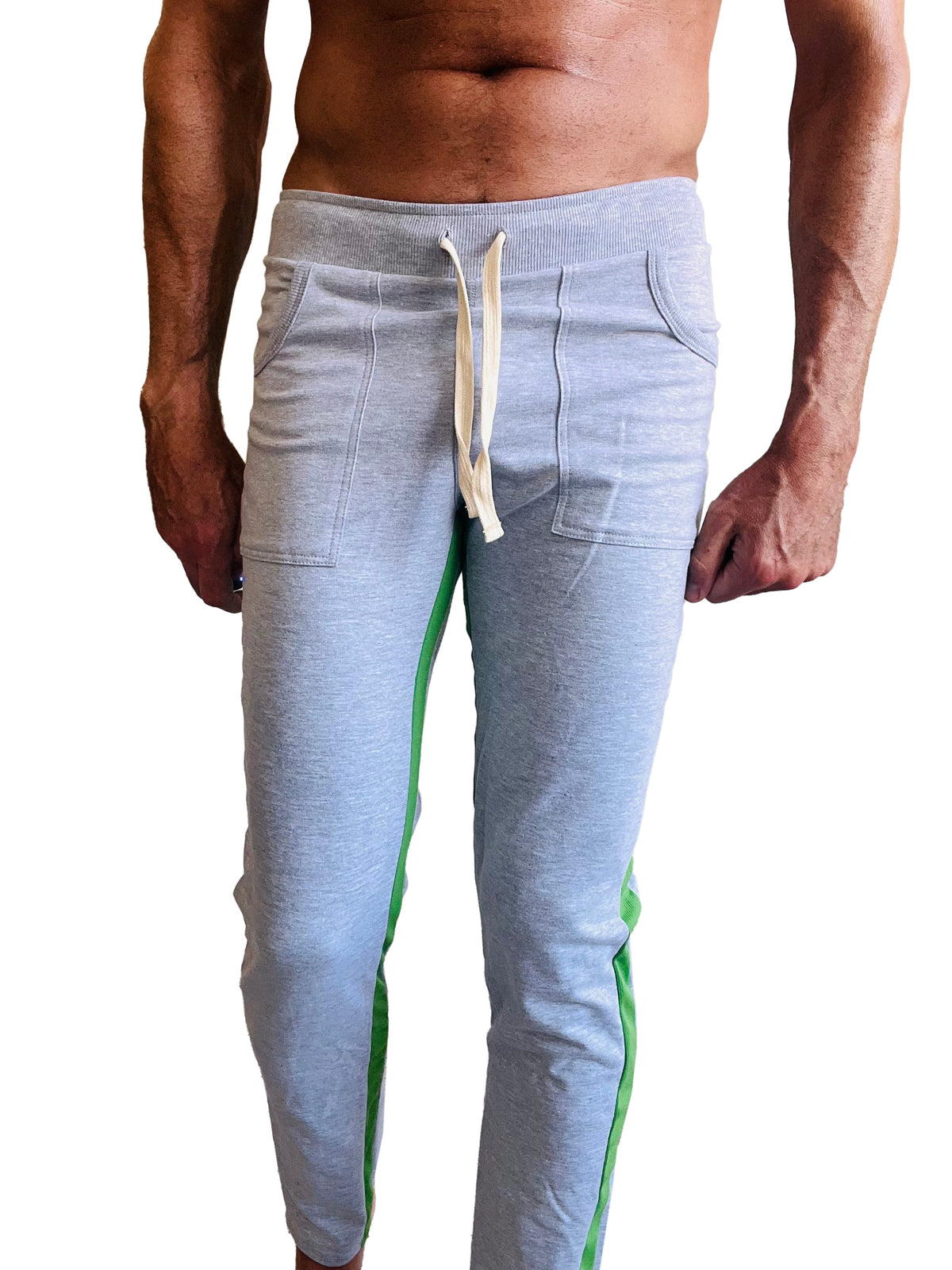 Eco-Track Yoga Sweatpants – Heather Grey/Green